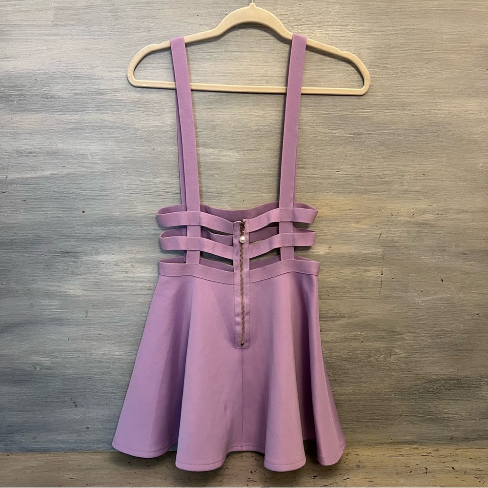Urban CoCo Retro Lilac Purple Bib Overall Mini Dress Medium Good Condition